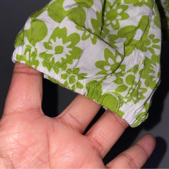 Almost Famous Green and white Floral boho crop top retro blouse- small - Picture 3 of 5
